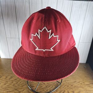 New Era 59Fifty Toronto Blue Jays Red Baseball Fitted Cap Hat w/ Leaf MLB Size 7